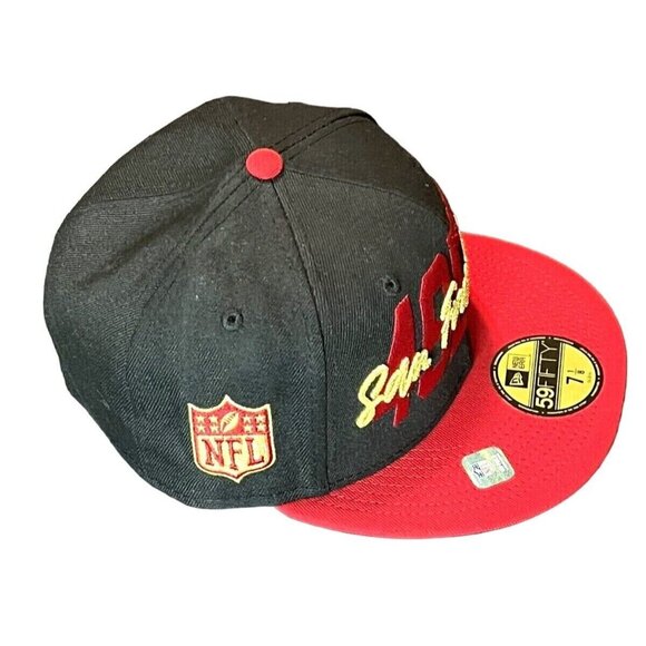 New Era SF 49ers Embroidered Sideline 59fifty Fitted CAP/Hat - Size 7 1/8 NEW - Picture 3 of 8
